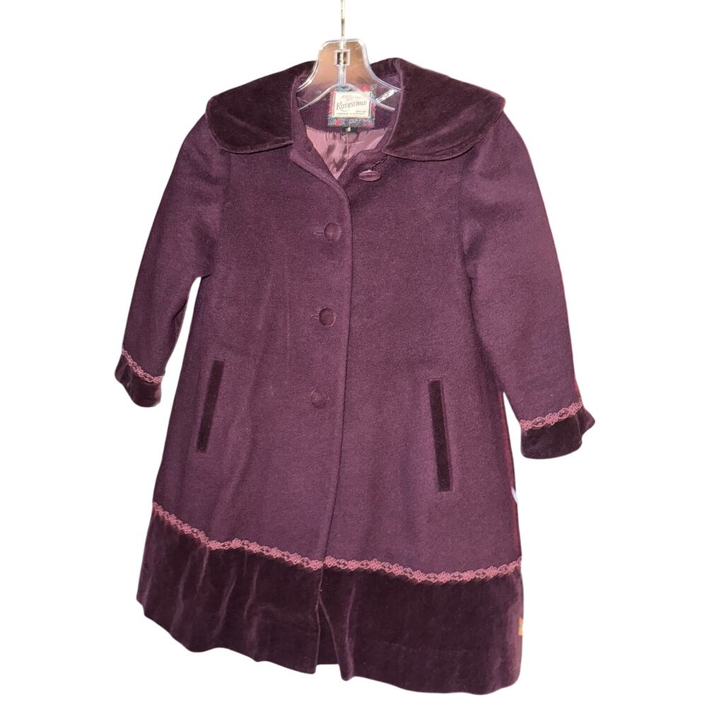 Rothschild wool coat - purple - Vintage - size 5